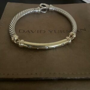 David Yurman Metro Cable Bracelet (14K Gold, Sterling Silver and Diamonds)